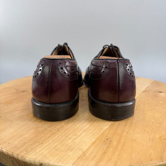 Allen Edmonds Strand Mens Size 10.5 B Burgundy Leather Cap Toe Oxford Shoes USA - Picture 4 of 10